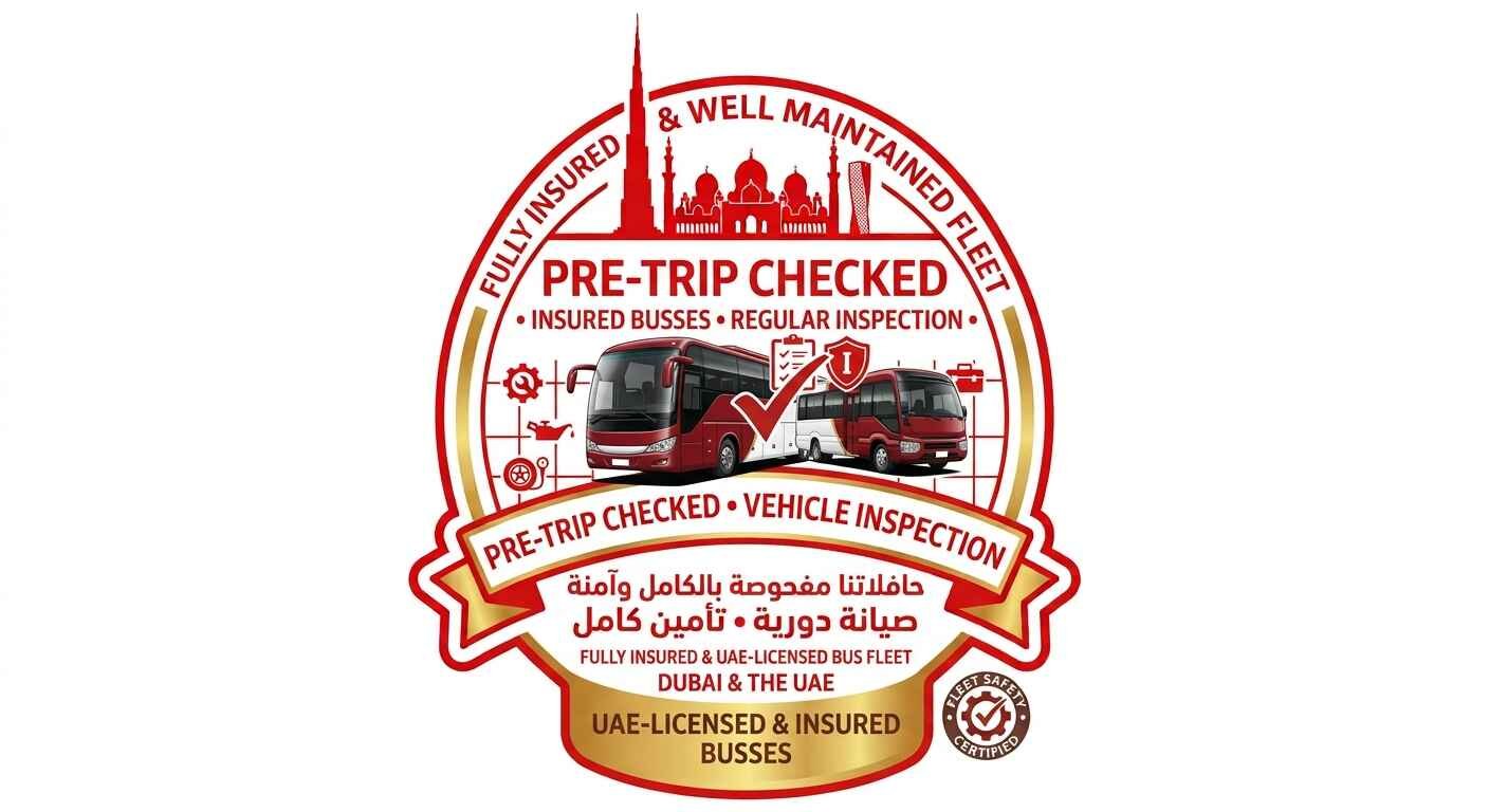 Fully insured and well maintained vehicles, checked before every trip